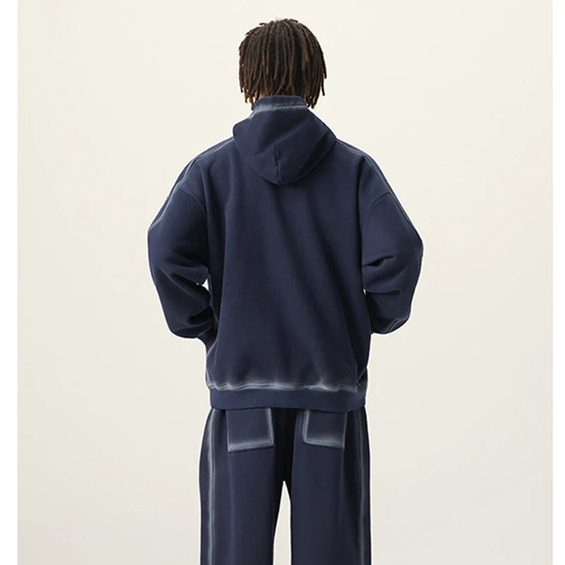 New Arrival Autumn/Winter Men's Ins Style 350G Fleece Water-Washed Hoodie | Wholesale & Dropshipping