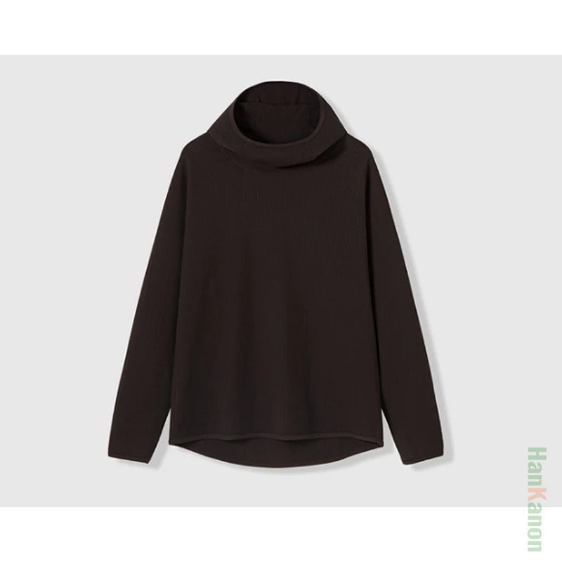 Lightweight Airy Waffle Knit Oversized Hoodie - Warm, Breathable, & Medium Stretch for Fall/Spring (Unisex)