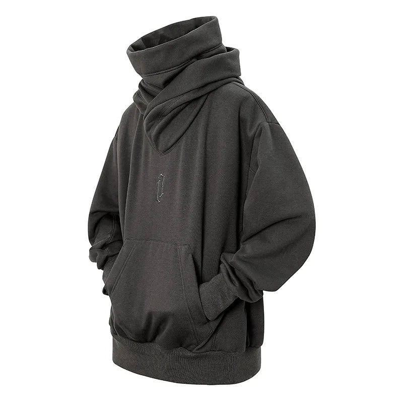 11 BYBB'S DARK 2026 Double Neckline Hoodie Techwear Harajuku Men Hoodies Hip Hop Streetwear Pullover Sweatshirts Oversize