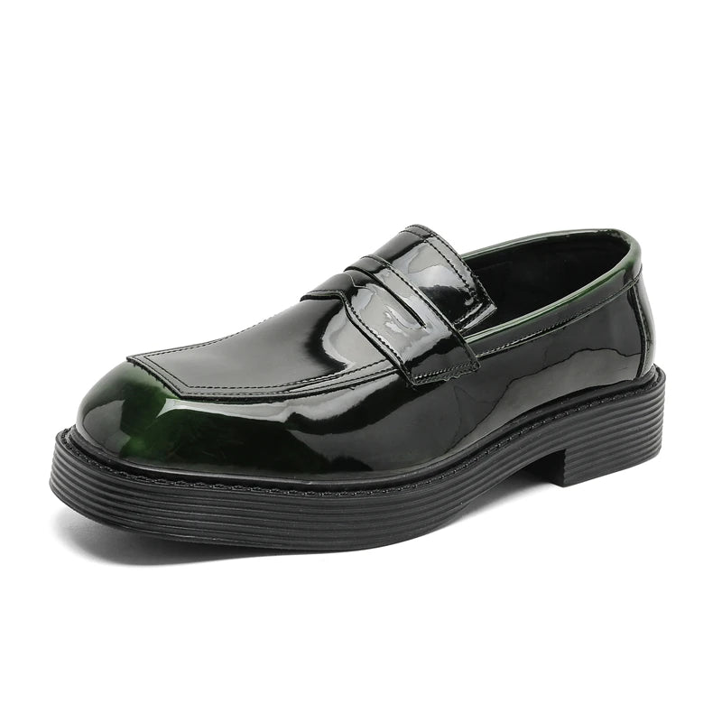 Hight Quality Spring New Classic British Business Casual Style Patent Leather Loafers For Men's Hombre Height Increasing Shoes