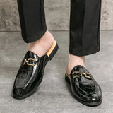 Men’s Patent Leather Mules – British Yuppie Style