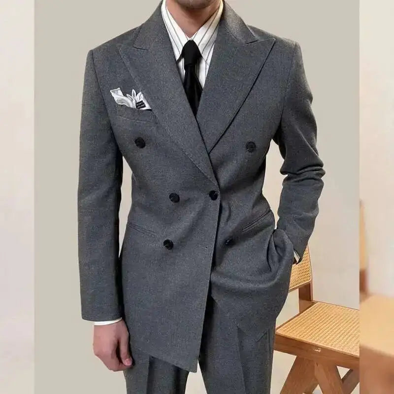 Casual Office Party Prom Costume Homme Men Tuxedo Suit Winter High Quality Business Dress Suit Wedding Suit For Men Versatile