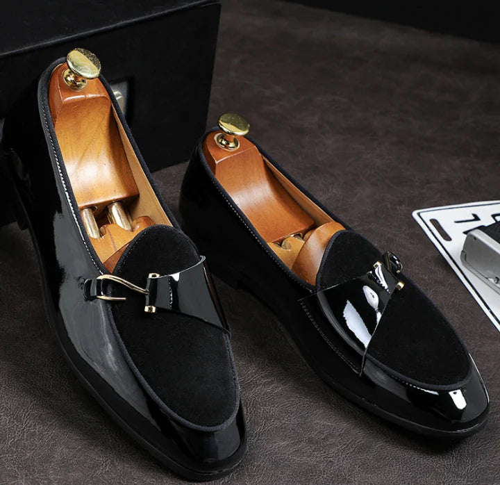 Men Loafers Shoes High Quality Faux Suede Leather Slip-on Fashion Casual Dress Shoes Personality Size 38-48
