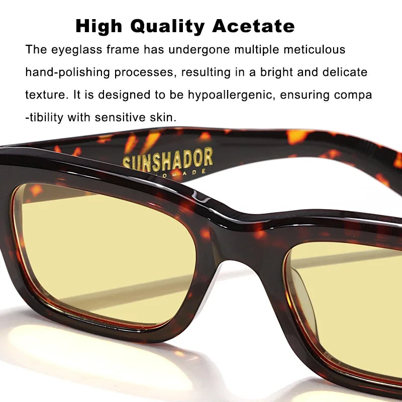 Square Acetic Outdoor Travel Fashion Men's Sunglasses High Quality Designer Brand Luxury UV400 Women's Sunshade Sunglasses