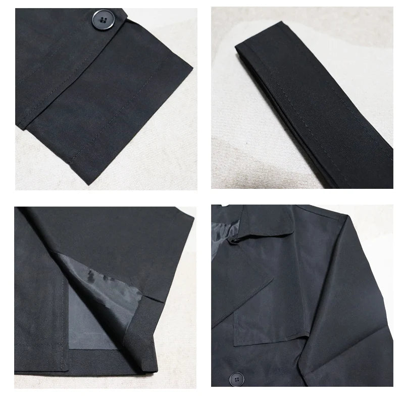 Spring trench coat mens Korean style Male Streetwear Windbreaker Trenchcoat Men Solid  coats for men Casual Loose Long Overcoat
