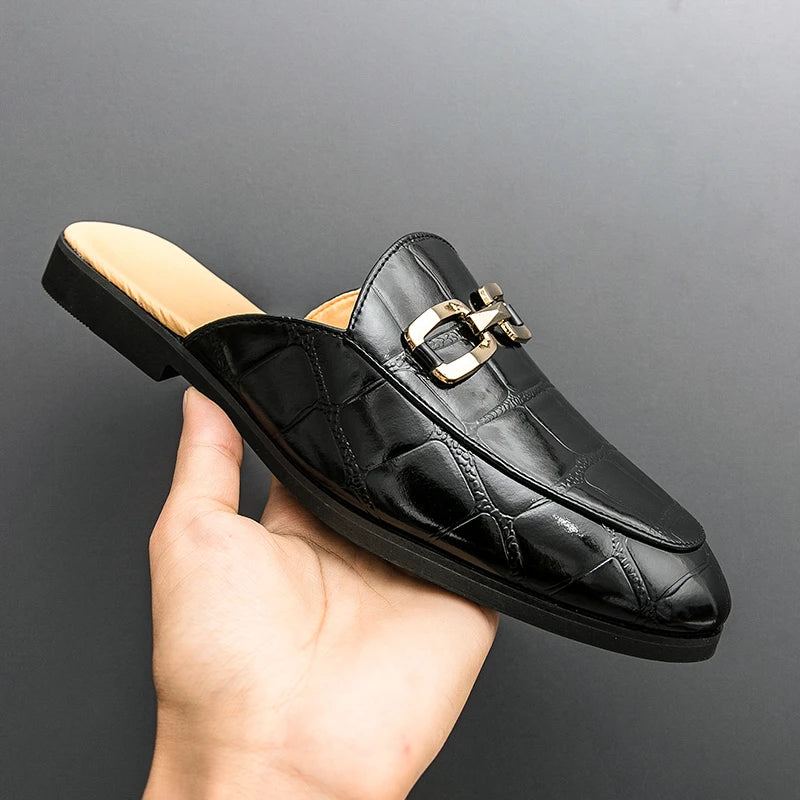 Men’s Patent Leather Mules – British Yuppie Style