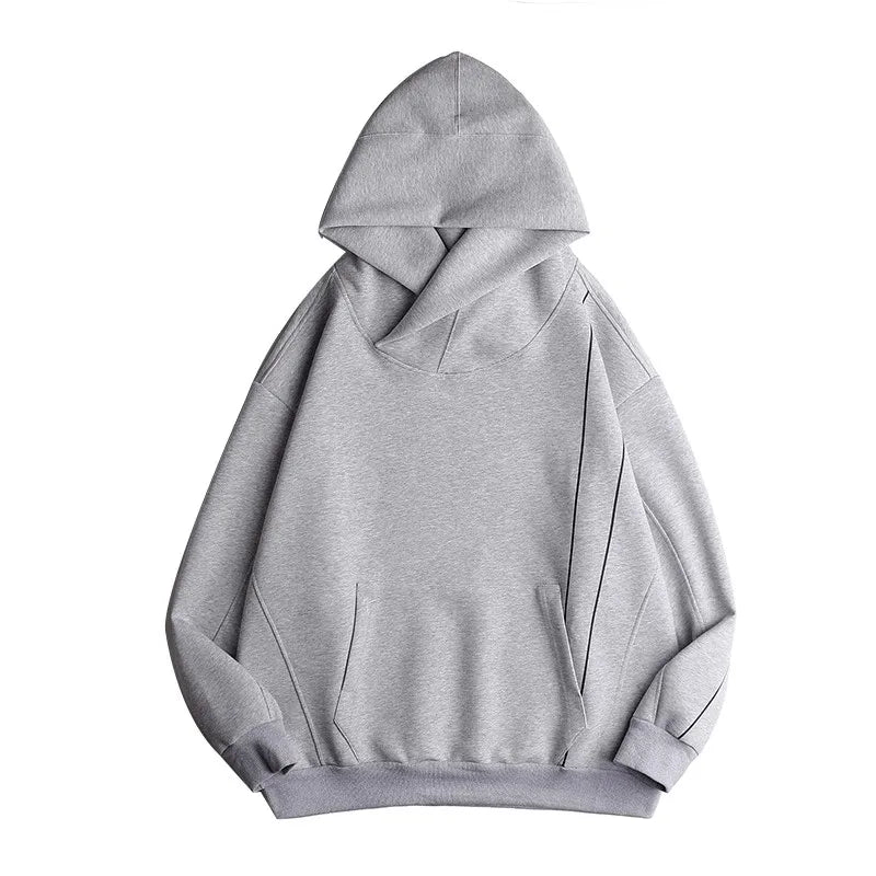2025 Autumn Loose Hoodie Techwear Harajuku Men Functional Hoodies Hip Hop Streetwear Pullover Sweatshirts Oversized Cotton