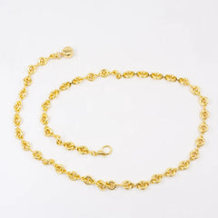 Round light gold chain waist belt in metal for women
