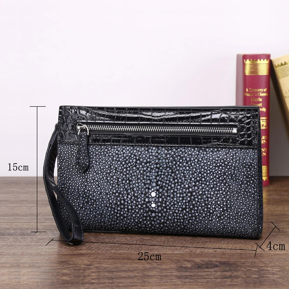 Spring 2024 New Men's Clutch Bag High-quality Genuine Leather Envelope Clutch Bag Large Capacity Men's Bag