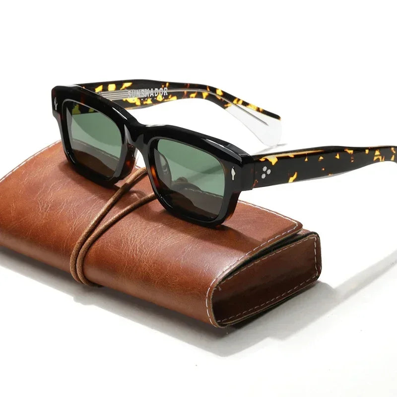 Square Acetic Outdoor Travel Fashion Men's Sunglasses High Quality Designer Brand Luxury UV400 Women's Sunshade Sunglasses