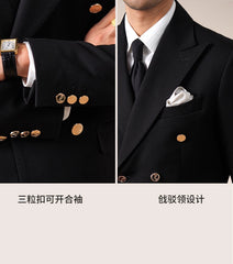 British Style Suit Set For Men Fall Winter European Style Double Breasted Men Suit Business Tuxedos Slim Blazer Men Tuxedo Suit