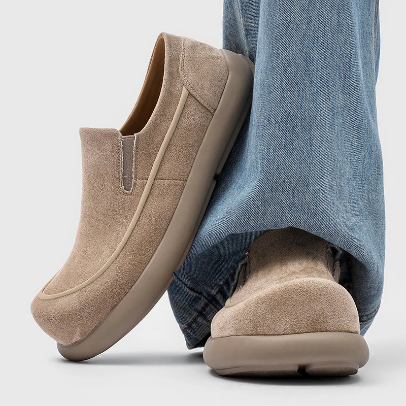 Men Loafers Faux Suede Flat Bottom Comfortable Breathable Daily Casual Men Shoes Size 38-46