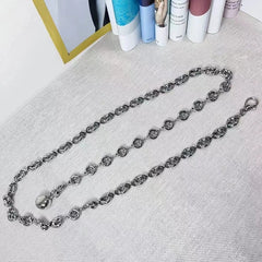 Round light gold chain waist belt in metal for women