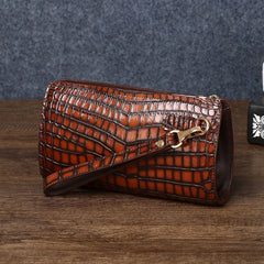 2026 Sunmer New Men's Crocodile Clutch Bag Briefcase High-quality Real Cowhide Envelope Clutch Bag Large Capacity Men's Bag