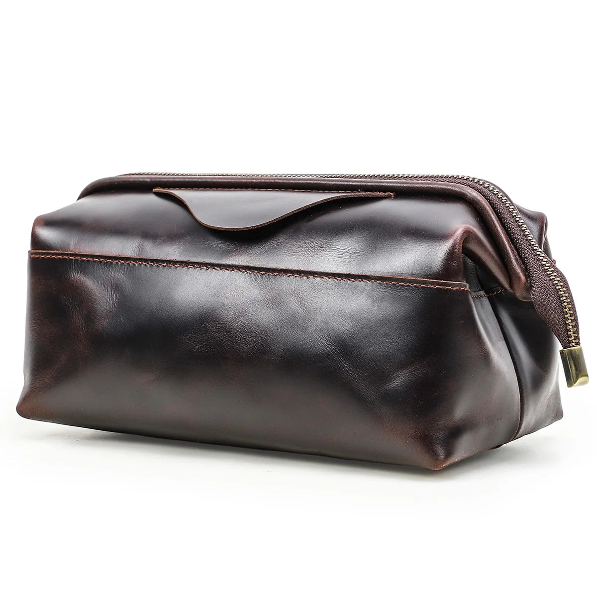 CONTACT'S Genuine Leather Cable Organizer Bags for Men Travel Cable Clutch Bag Portable Electronics Pouch Men's Bag Handbag Male