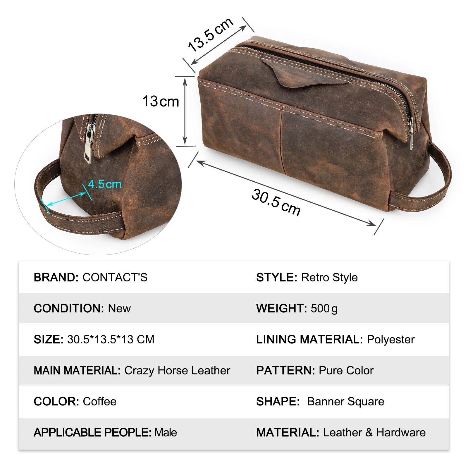 Genuine Leather Toiletry Bag Men Cosmetic Bag Travel Man Woman Wash Bag Storage Bags Handbag For Make Up Dopp Kit Male