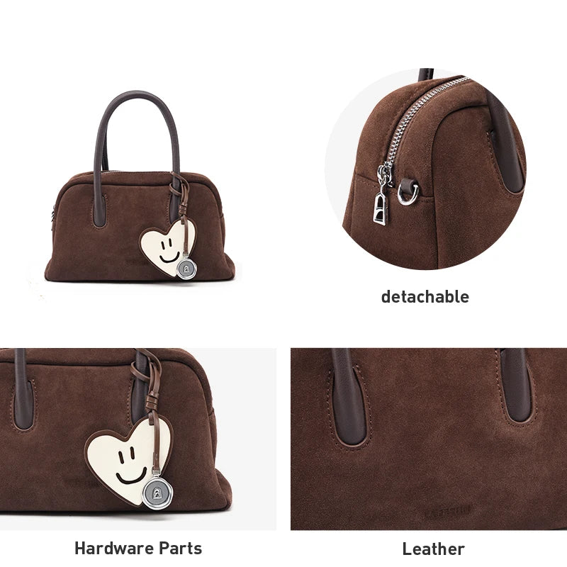 Barrel Boston crossbody in suede