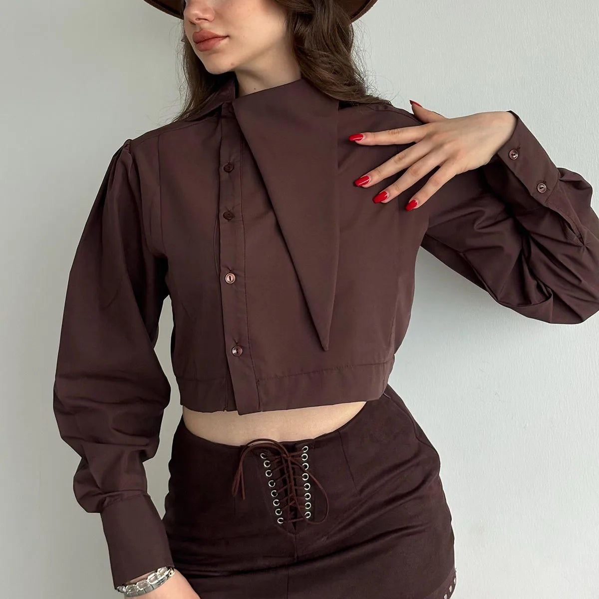 BJTZ Women Lapel Collar Blouse Elegant Commute All Match Shirt Casual Long Sleeve Tops Spring Autumn 2026