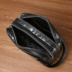 Genuine Leather alligator pattern large capacity men's briefcase bag Real cowhide bag fashion men's bag Clutch bag