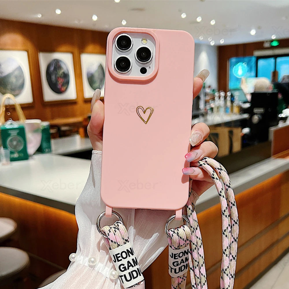 12. Heart Strap Silicone Case