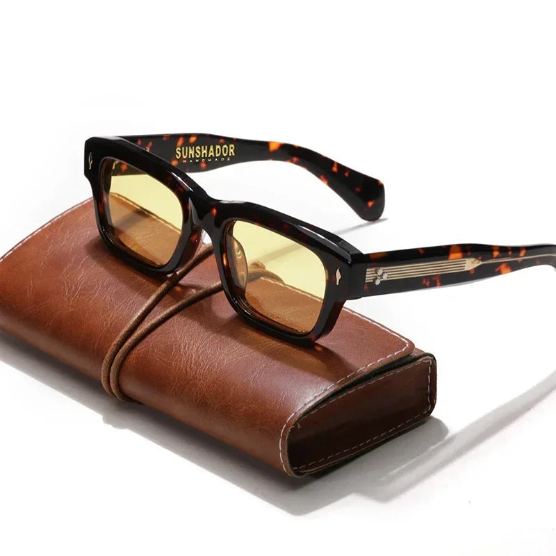 Square Acetic Outdoor Travel Fashion Men's Sunglasses High Quality Designer Brand Luxury UV400 Women's Sunshade Sunglasses