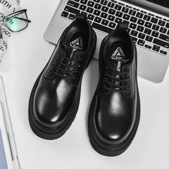 Men Luxury Harajuku Korean Style Streetwear Casual Thick Platform Leather Wedding Shoes Male Business Fashion Dress Leather Shoe