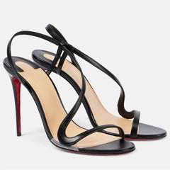 Stiletto sandal in multi-color serpentine straw