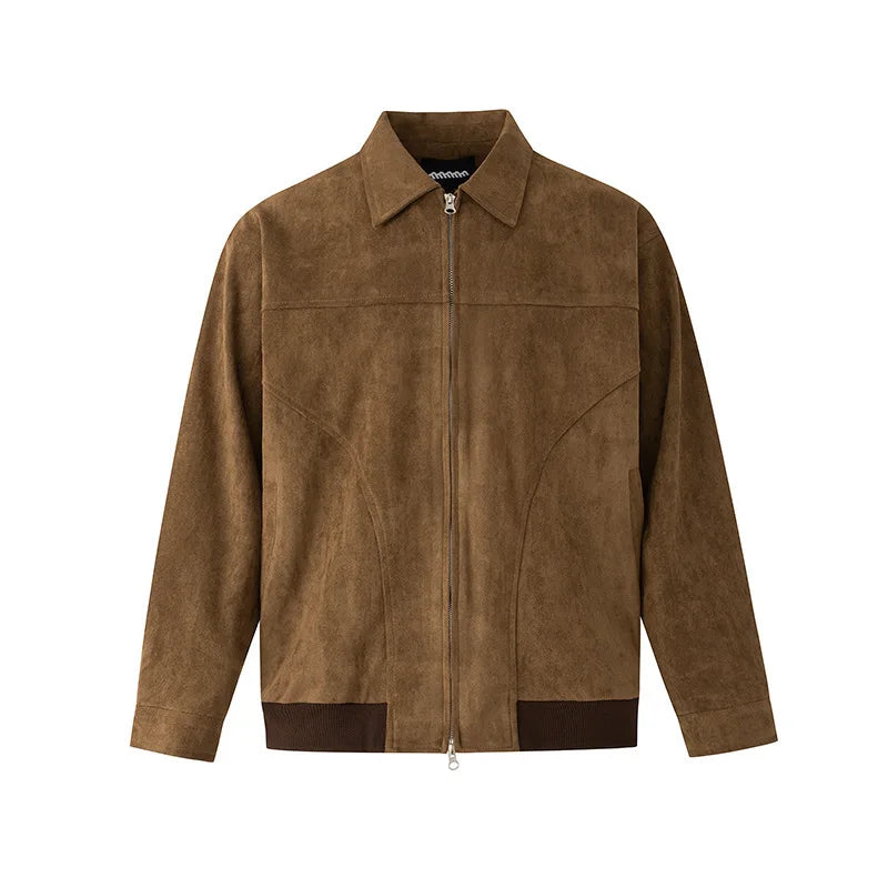 IEFB Niche Design Men's Coats Turn-down Collar Double Zipper Solid Color Casual Pocket Deconstruction Male Jackets New 9X1552