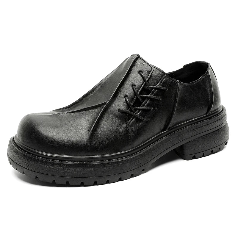 Derby thick soled men's leather shoes Fashion designer styles Party and Work Daily leisure and business Adult suit shoes 38-46