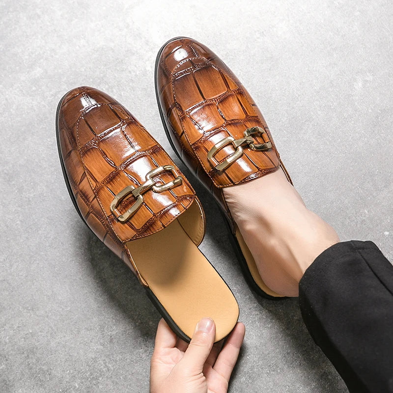Men’s Patent Leather Mules – British Yuppie Style