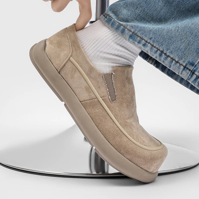Men Loafers Faux Suede Flat Bottom Comfortable Breathable Daily Casual Men Shoes Size 38-46