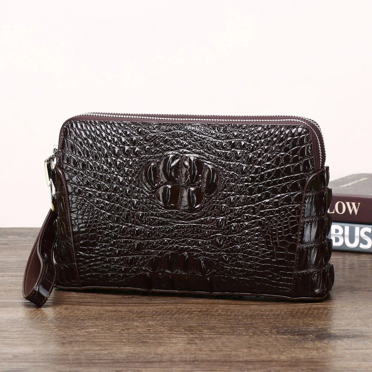 2026 New Men's Crocodile Clutch Bag Briefcase High-quality Real Cowhide Envelope Clutch Bag Large Capacity Men's Bag