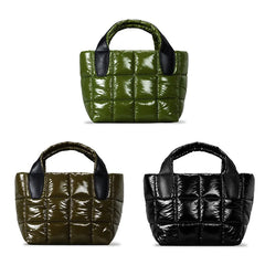Puffer quilted tote in waterproof nylon