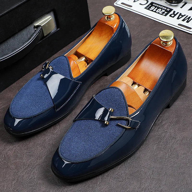 Men Loafers Shoes High Quality Faux Suede Leather Slip-on Fashion Casual Dress Shoes Personality Size 38-48