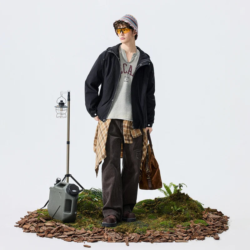 2026 New Arrival Unisex Hooded Workwear Jacket: Loose Fit & Versatile Outerwear  All Occasions Loose Jacket for Outdoor Leisure
