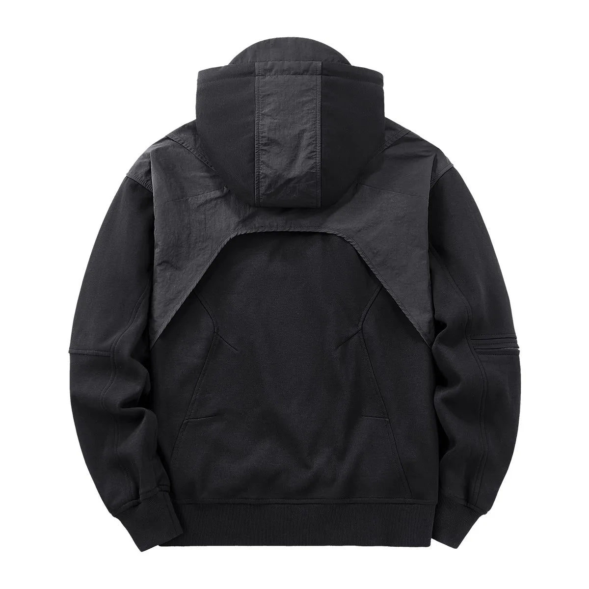 Men's Techwear Fake Two-Piece Hoodie 2025 Autum Harajuku Tactical Functional  Pullover Streetwear Hooded Sweatshirt Tops Black