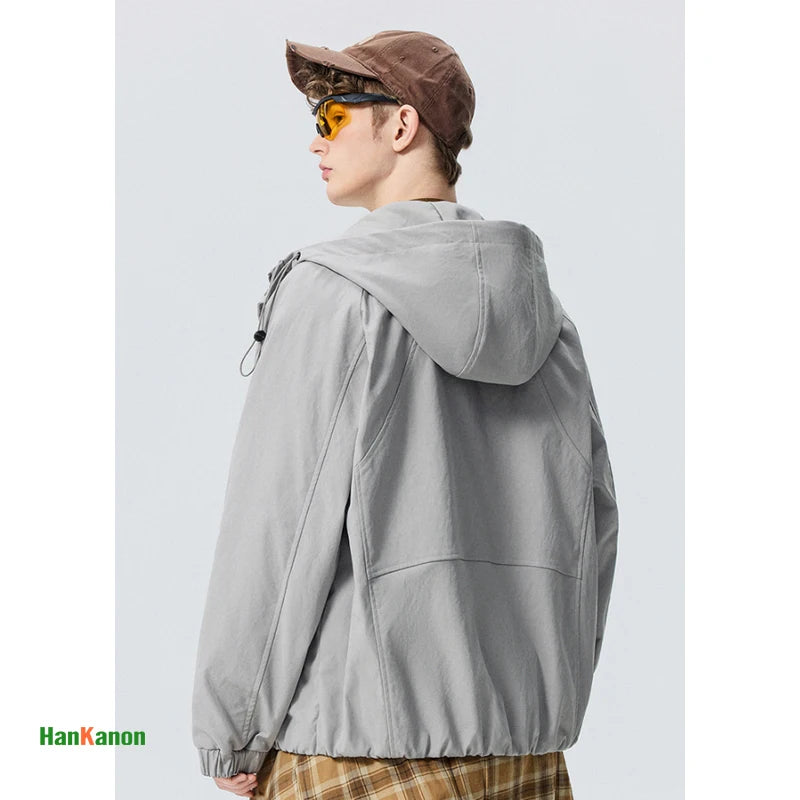 2026 New Arrival Unisex Hooded Workwear Jacket: Loose Fit & Versatile Outerwear  All Occasions Loose Jacket for Outdoor Leisure