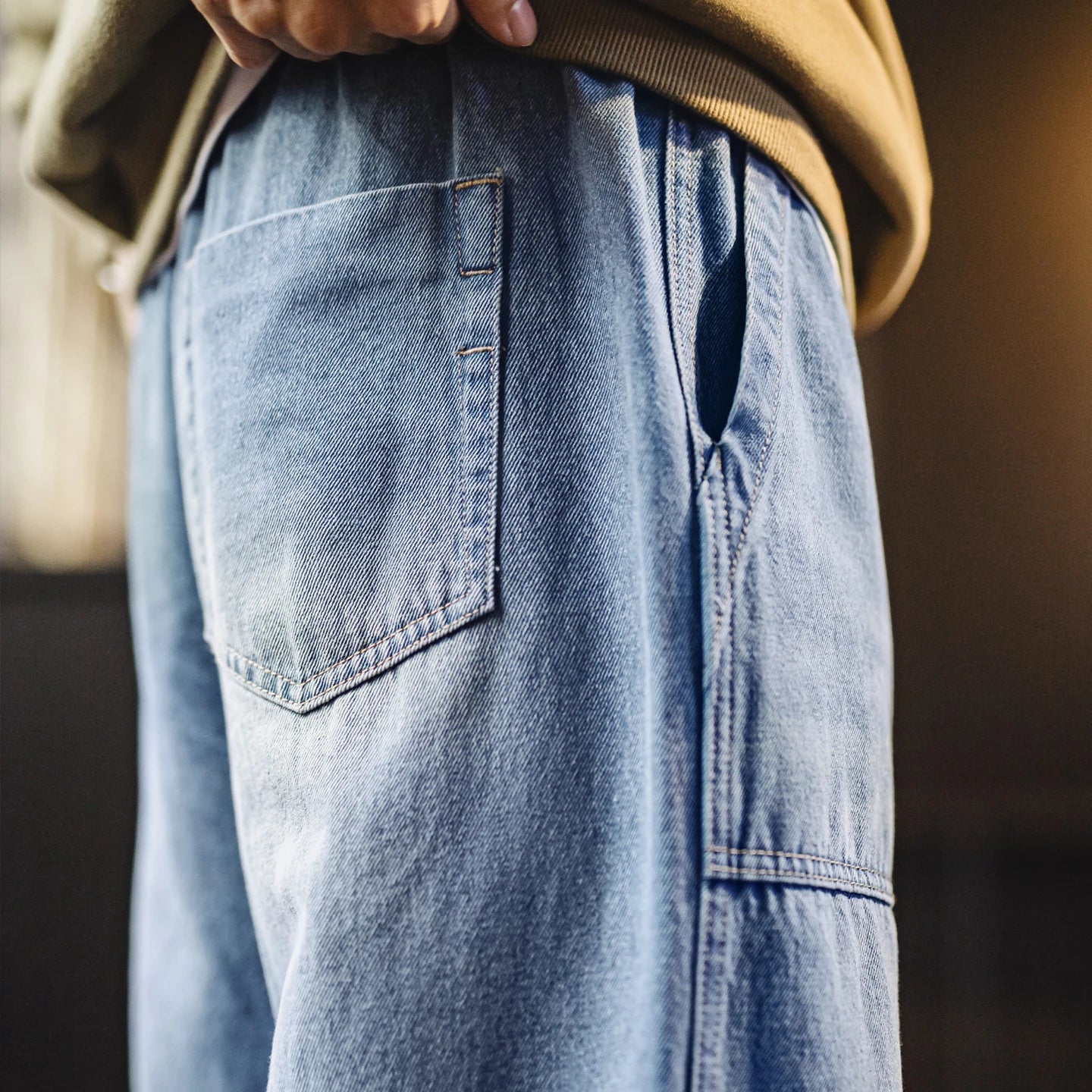 The Baker Drawstring Denim Trouser