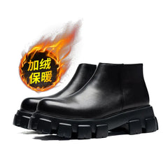 Men's Classic Retro Genuine Leather Chelsea Boots Men Fashion Ankle Boot Mens Casual British Style Short Boot Platform Shoes