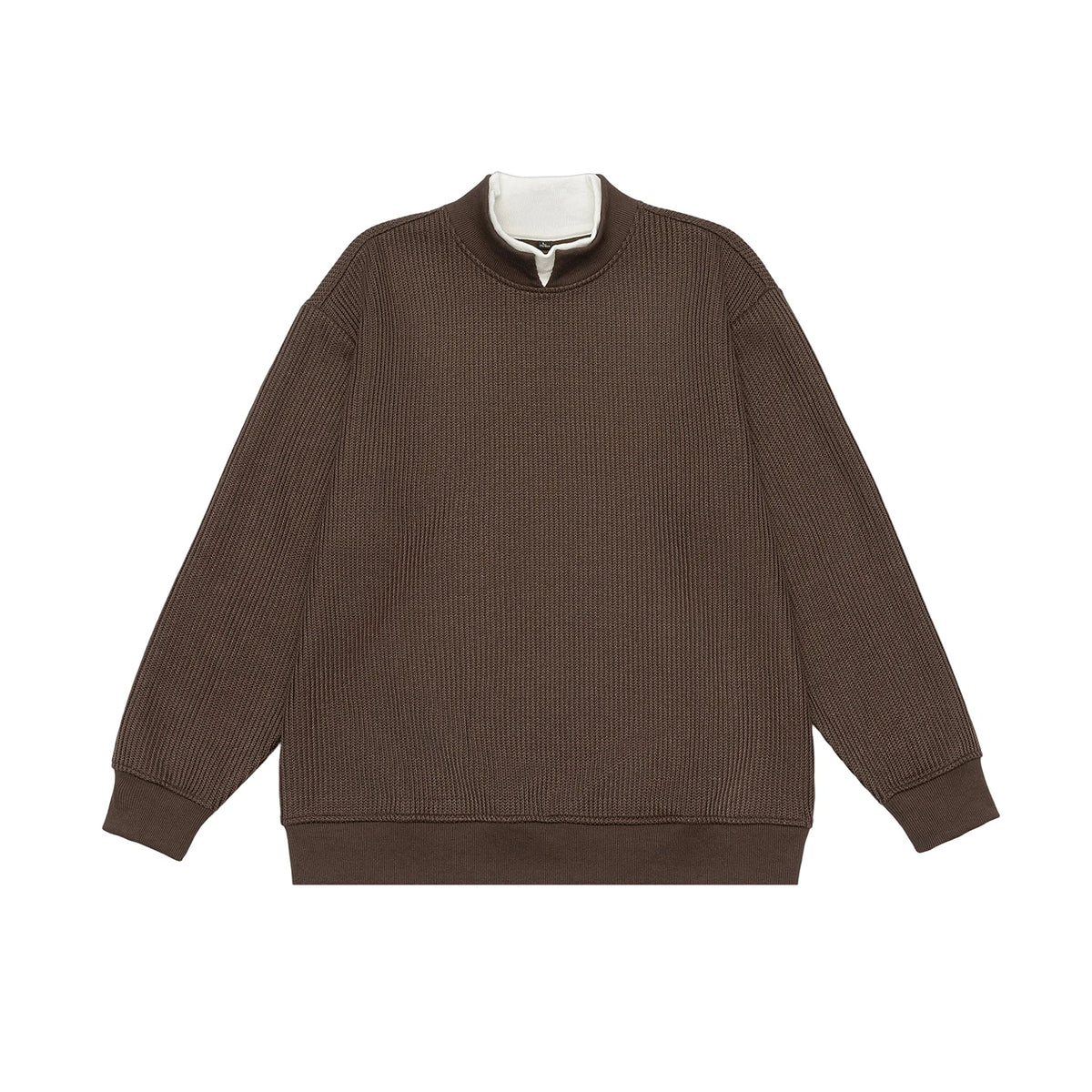 Double Collar Pullover Sweatshirt Men Loose Casual Streetwear Fashion Long Sleeve Hoodie Sweatshirts Tops